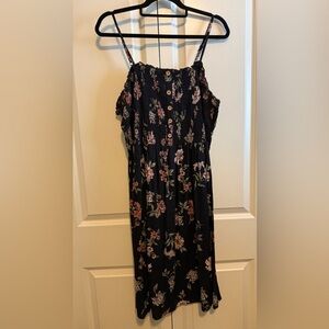 Angie Black Dress with Floral Accents